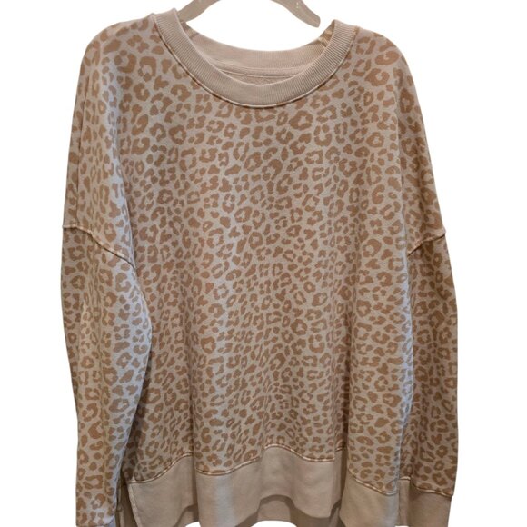 Time and Tru Leopard Print Crewneck Sweatshirt 3XL - Picture 1 of 8
